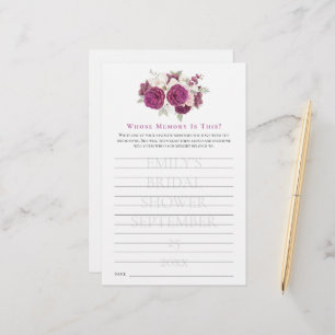 Brautparty Game, dessen Speicher Burgund Florals