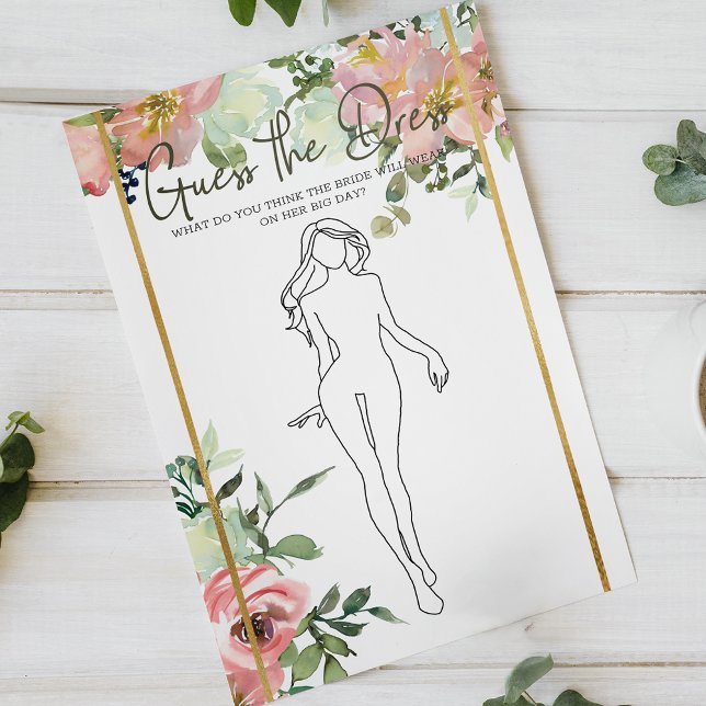 Brautparty Game Eggshell Blush Ratet das Kleid Flyer (Von Creator hochgeladen)