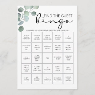 Brautparty Game-Find the Guest Bingo Programm