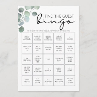 Brautparty Game-Find the Guest Bingo Programm