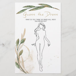 Brautparty Game Gold Sage Rate die Dress Card Flyer