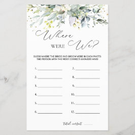 Brautparty Game Greenery, wo wir waren Flyer