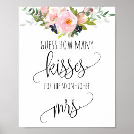 Brautparty Game Guess Wie viele Kisses Poster