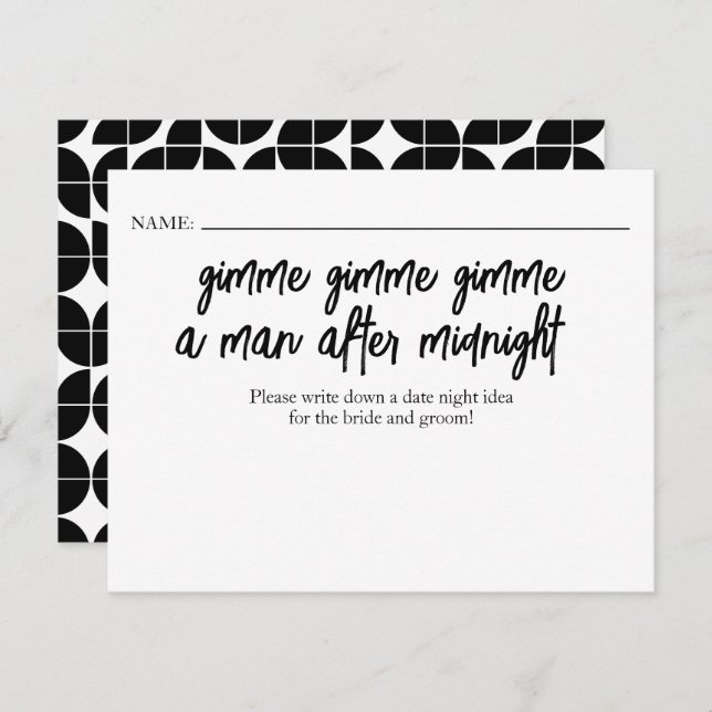 Brautparty Game - Ideen für die Datumsabend (Vorne/Hinten)