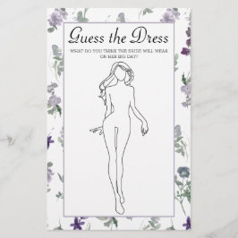 Brautparty Game Lavender Floral Ratet das Kleid Flyer