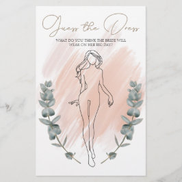 Brautparty Game Modern Boho Raten Sie das Kleid Flyer
