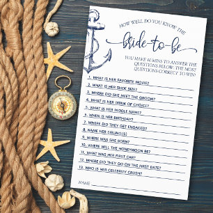 Brautparty Game Nautical Anchor