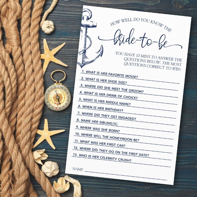Brautparty Game Nautical Anchor (Von Creator hochgeladen)