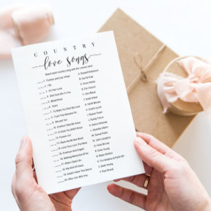 Brautparty Game Personalisiert Country Liebe Songs Einladung