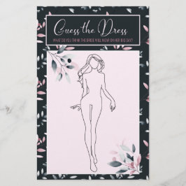 Brautparty Game Pink Navy Ratet die Dress Card Flyer