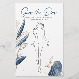 Brautparty Game rät die Dresskarte Flyer