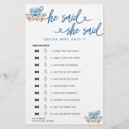 Brautparty Game sagte er sagte, sie sagte raten
