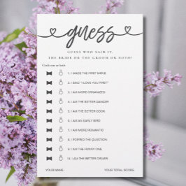 Brautparty Game sagte er sagte, sie sagte raten