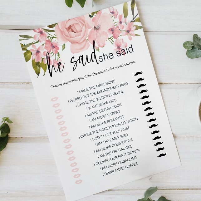 Brautparty Game, sagte er, sie sagte rosa Rosen (Von Creator hochgeladen)