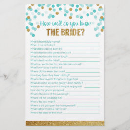 Brautparty Game Wie gut kennen Sie die Braut?