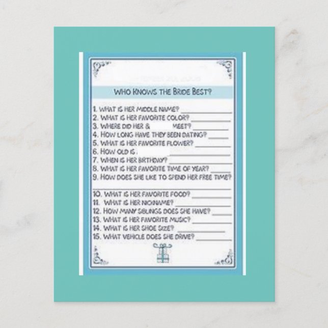 BRAUTPARTY GAMES FLYER (Vorne)