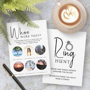 Brautparty Games Foto und Ring Hour Card Einladung