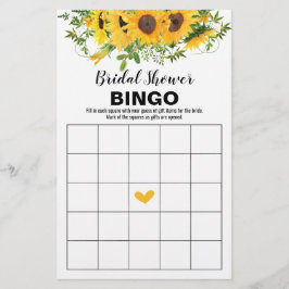 Brautparty Games Sunflowers Bingo Card Flyer