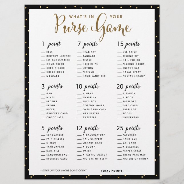 Brautparty Games | Was ist in deinem Handyspiel? (Vorderseite)