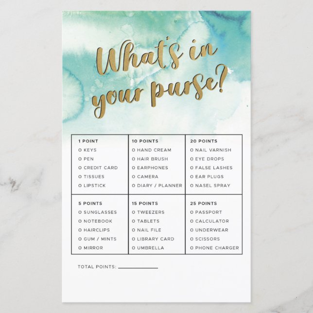 Brautparty Games Was ist in deinem Handyspiel Gold (Vorderseite)