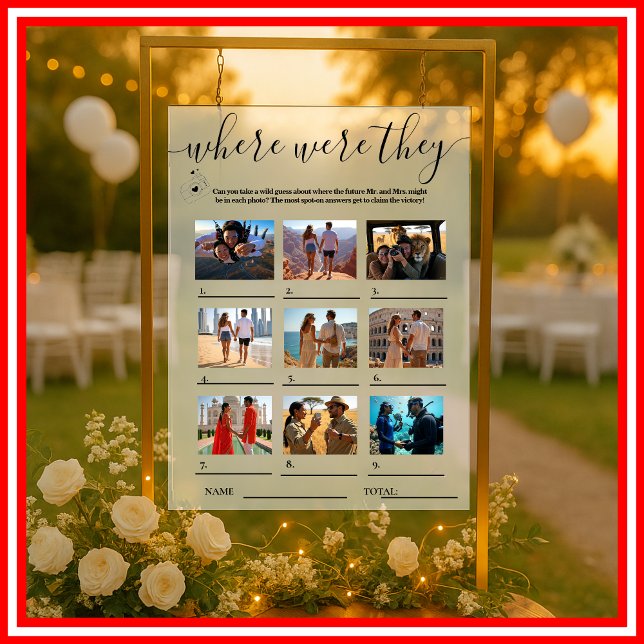 Brautparty Games WO SIE WAREN Acrylschild (Von Creator hochgeladen)