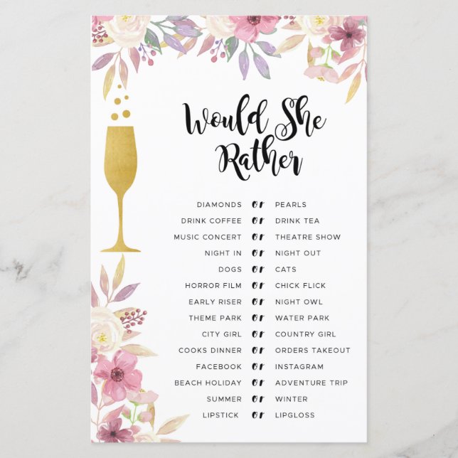 Brautparty Games würden sie eher Champagner machen (Vorderseite)