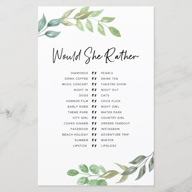 Brautparty Games würden sie eher grün machen (Vorderseite)