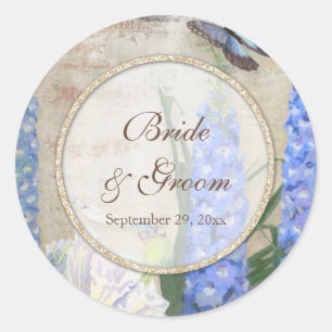 Brautparty Gefallen Siegel Dragonfly Butterfly Art Runder Aufkleber