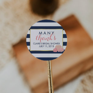 Brautparty Gefallen Stickers Midnight Blush Peony