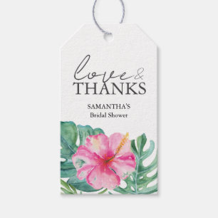 Brautparty Gefallen Tags Wasserfarbe Rosa Blume Geschenkanhänger