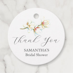 Brautparty Gefallen Tags White Magnolia Blume Geschenkanhänger