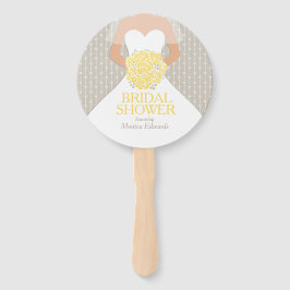 Brautparty-Gelb-Rosa-Weiß-Kleid Sonderventilatoren Fächer