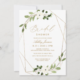 Brautparty Geometrische Grünanlagen Wasserfarben Einladung