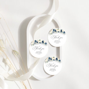Brautparty-Geschenk-Tag für Navy Blue und White Ro Geschenkanhänger