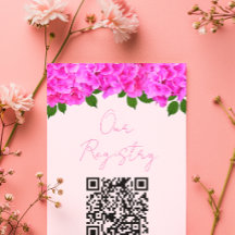Brautparty-Geschenkliste mit rosa Hortensien