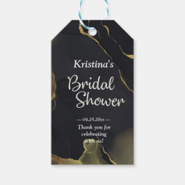 Brautparty-Gift-Tags aus schwarzem und goldenem Ma Geschenkanhänger