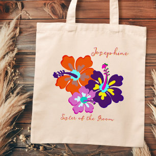 Brautparty Gift Totbeutel Hibiskus Blume Tragetasche