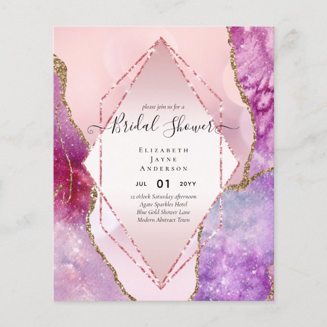 BRAUTPARTY Glitterie AGATE Sparkle Einladung Flyer (Vorne)