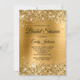 Brautparty Glittery Gold Foil Extravagantes Skript Einladung