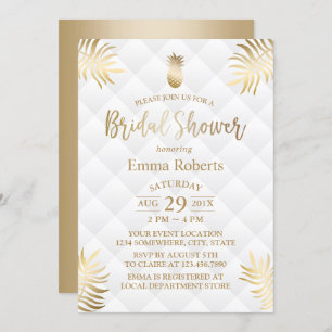Brautparty Gold Ananas Elegantes Tropisches Paradi Einladung