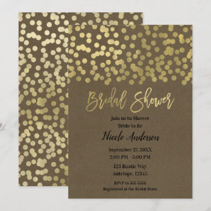 Brautparty Gold Modern Chic Rustikal Kraft Einladung