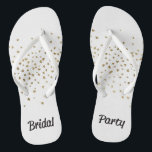 Brautparty-Goldherz Flip Flops<br><div class="desc">Haben Sie etwas Spaß mit Brautzusätzen. Vervollkommnen Sie für eine bachelorette Nacht heraus oder für das Zusammenbringen kleiden Sie oben am großen Tag an.</div>