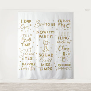 Brautparty goldtext Foto Stand Background Banner Wandteppich