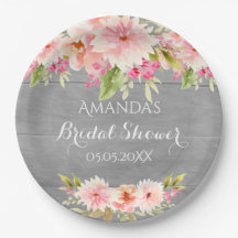Brautparty grau rosa Blume rustikal
