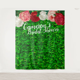 Brautparty Greenery Foto Stand Hintergrund Wandteppich