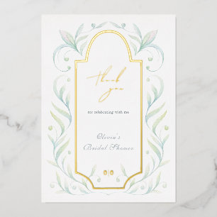 Brautparty "Grüne Blätter" Danke, Karte