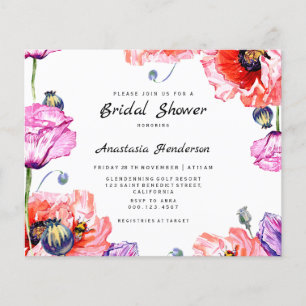 Brautparty Haushalt/Mohn Blume. Flyer