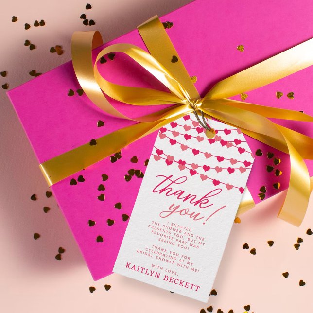 Brautparty "Hearts" für String-Liebe ändern Geschenkanhänger (Von Creator hochgeladen)