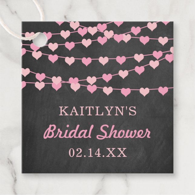 Brautparty "Hearts" für String-Liebe ändern Geschenkanhänger (Vorderseite)