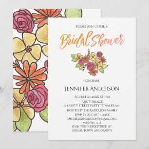 Brautparty Herbst Bouquet Einladung